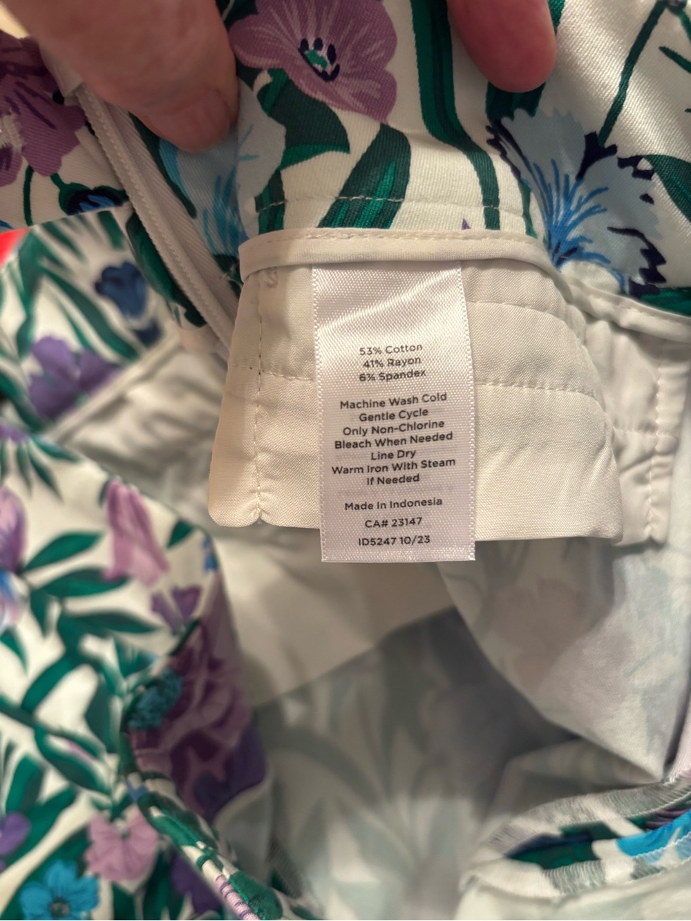 Talbots Women's Chatham Ankle Pants in purple, green and blue - Picture 8 of 10